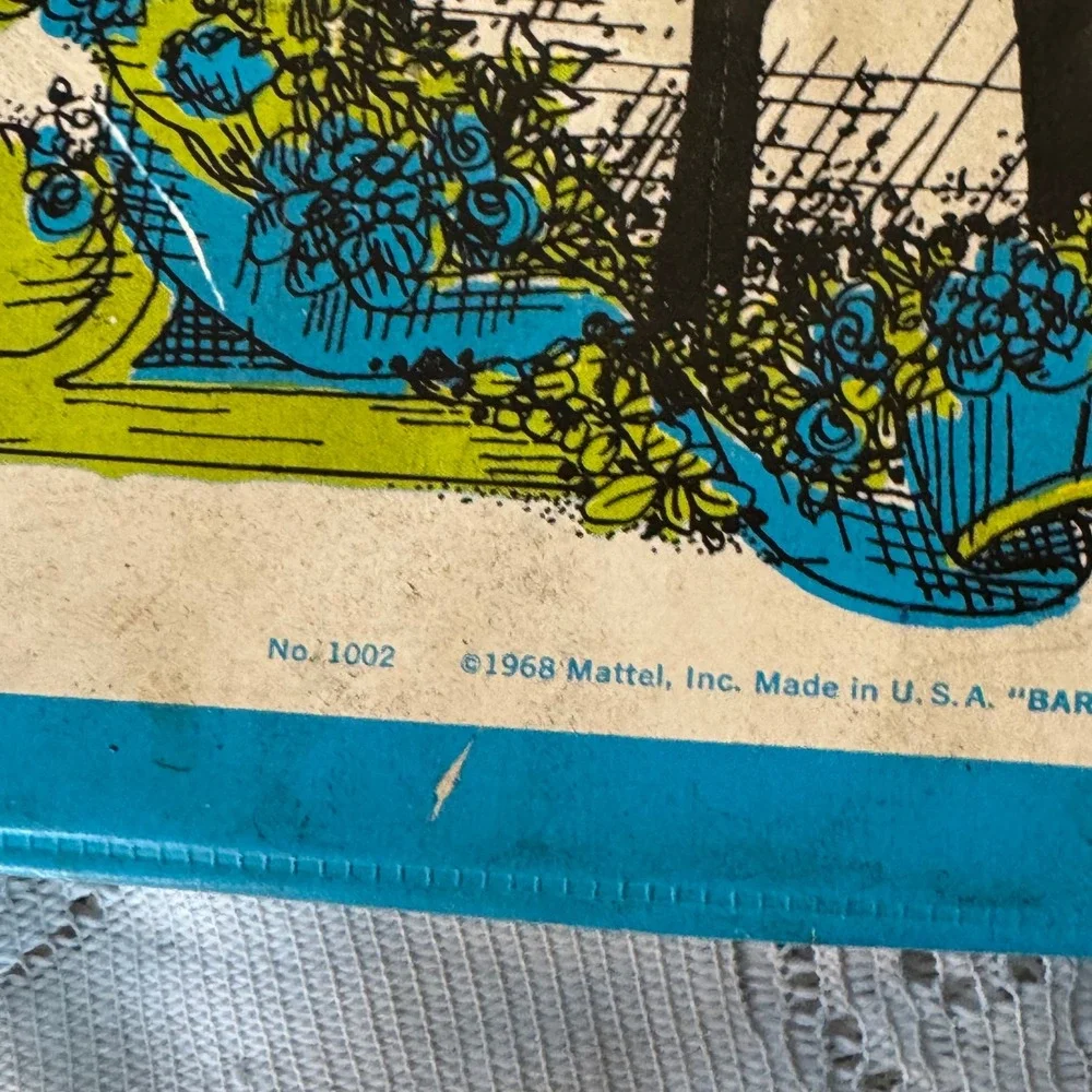 Vintage Barbie Doll Case Mattel 1969‎ Blue Green Carrying Storage Container
